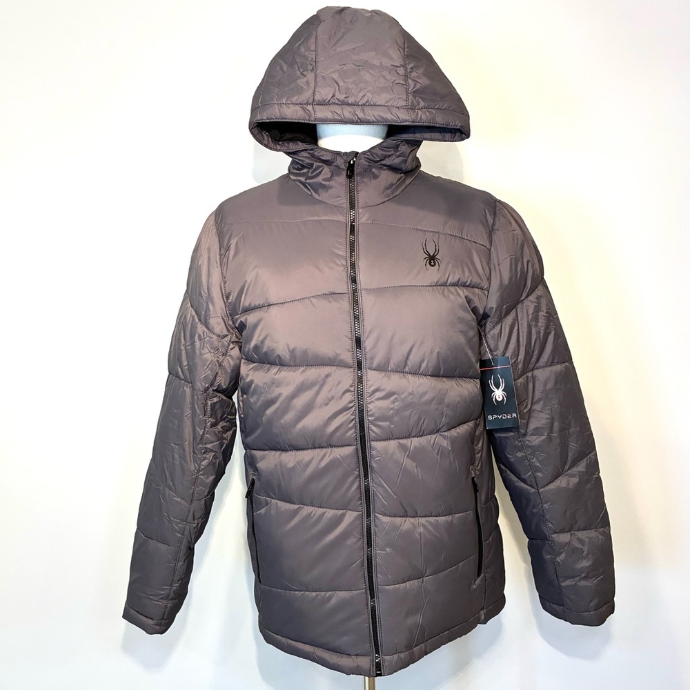 Spyder Men's Puffer Geometrical Quilted Jacket, Size M